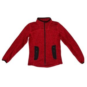 ICEWEAR Iceland Red‎ Black Heathered Full Zip Fleece Jacket Women's Small